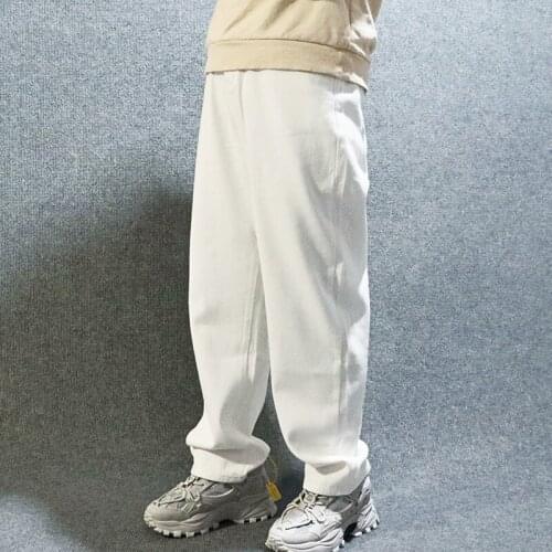 Mens White Jeans Summer New Loose Straight Casual Jean Pants Fashion Cowboy Mens Streetwear Skateboard pants Trousers M-2XL