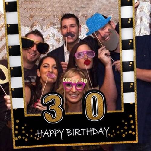 1 16 21 25 30 40 50 60 Birthday Photo Booth Frame kids Adult Birthday Party Decoration Paper Happy Photo props Frame