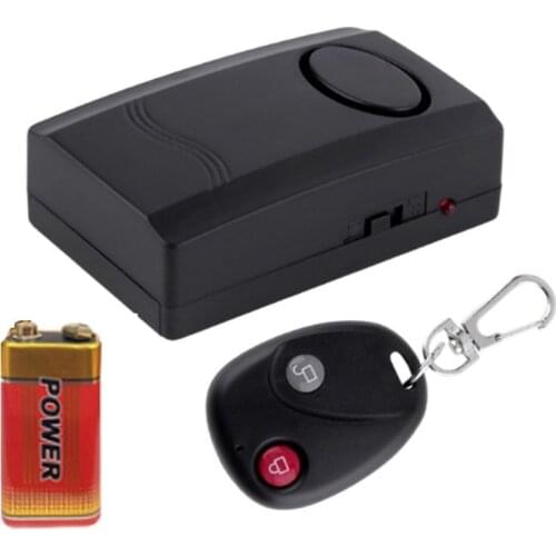 W/ remote control function w/ 9v battery vibration alarm 110db siren vehicle anti-theft vibrated alarm vibrated detector alarm