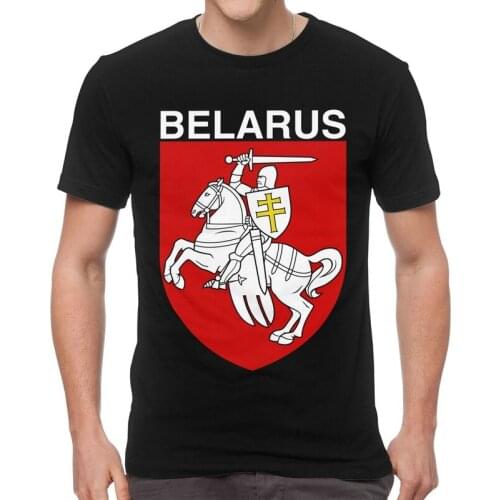 Emblem Of Belarus T-shirt Men Novelty T Shirt Short Sleeve 100% Cotton Belarusian Coat of Arms Tshirt Unique Tees Tops