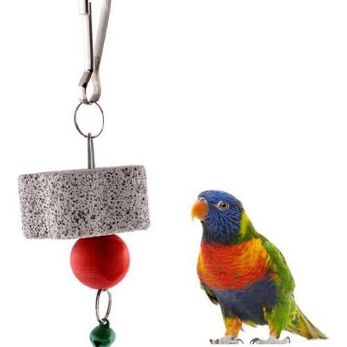 Bird Toy Chewing Toy Stone Mineral for Parrot Cage Hanging String Toy Hamster Squirrel Mouth Grinding Stone Pet Birds Supplies