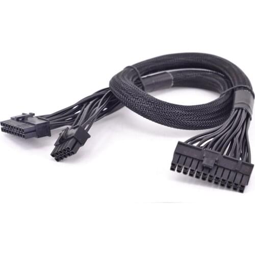 18 + 10pin to 24Pin ATX Power Supply Cable 20+4Pin with Sleeve for Corsair RMi Series RM1000i RM850i RM750i RM650i