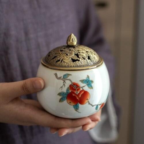 Chinese Ceramics Incense Burner Luxury Living Room Charcoal Smoke Fountain Incense Burner Porta Incenso Home Decor DB60XX