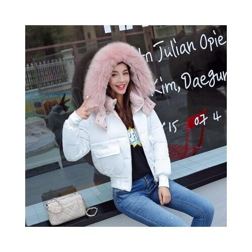 Jacket Winter Women 2020 New Cotton Padded Short Coats Female Warm Hooded Parkas Basic Tops Loose Bread Coats Hot LX1177