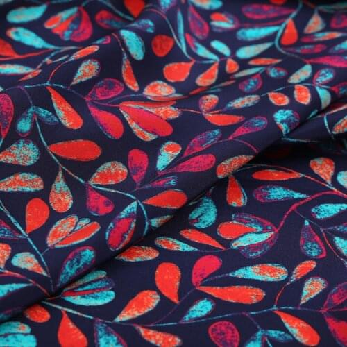 1 Meter Natural Silk Summer New Bright Colorflu Color Printing Crepe De Chine Breathable Silk Shirt Skirt Fabric