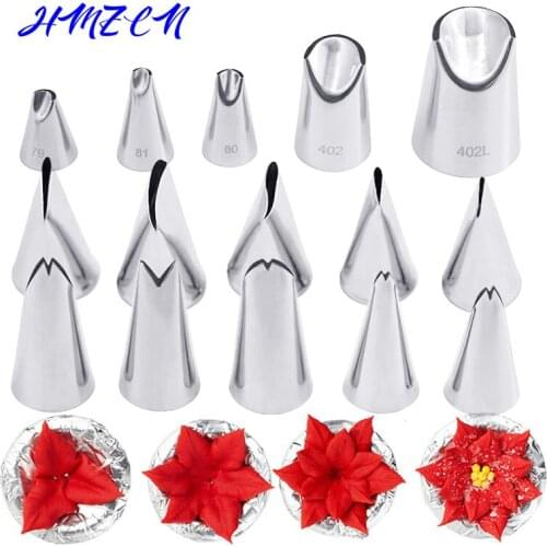 Leaves Nozzles Stainless Steel Icing Piping Nozzles Tips Pastry Tips For Fondant Cake Baking Decorating Tools Set 5Pcs