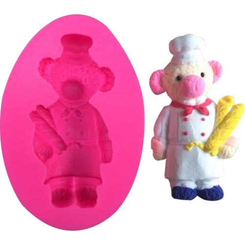 Bear 3D Reverse sugar molding Food Grade silicone mould for soap candle polymer clay molds chocolate cake decoration tools F0400
