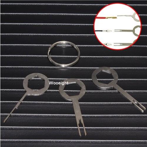 Wooeight 3Pcs/Set Metal Car Electrical Terminal Wiring Crimp Connector Pin Extractor Puller Release Key Removal Tool Kit