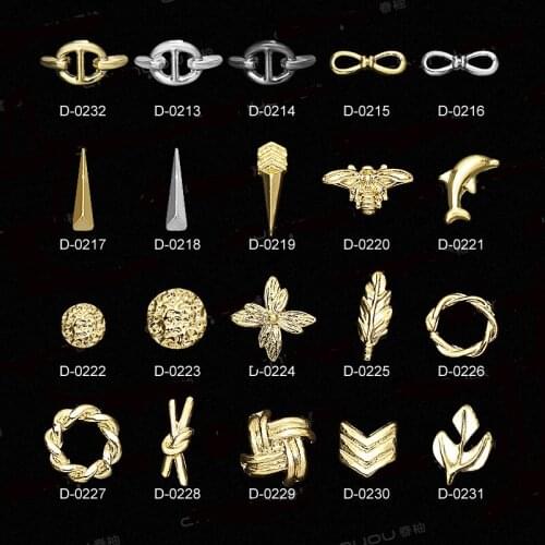 Nail Metal Patch Gun Silver Rivet Feather Ring Arrow New Decoration Nail Patch Drill