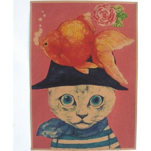 Miss Cat, Cartoon Cat Cotton Cross Stitch kits ,200x281stitch,Cotton vivid Cat sampler DIY cotton Cross Stitch Kits