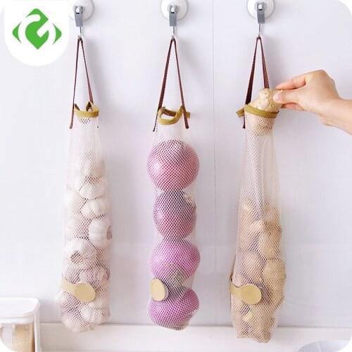 Multifunction breathable hanging storage bag of fruit and vegetable garlic onion hanging bag kitchen storage bag