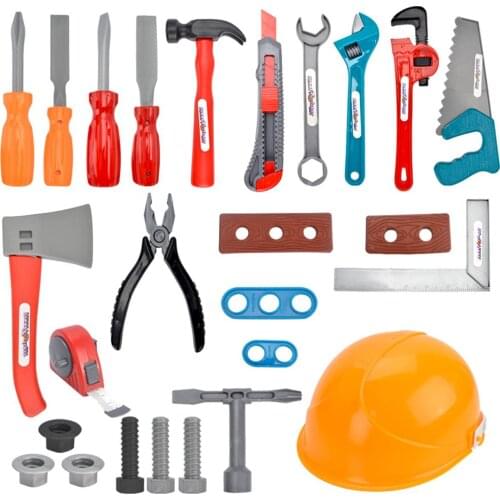 Childrens Toolboxs Engineer Simulation Repair Tools Toy Ax Carpentry Drill Screwdriver Repair Kit Play Toy Set for Kids Gift