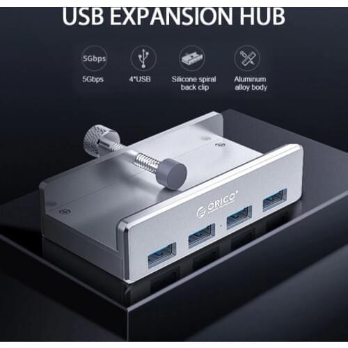 ORICO MH4PU Computer USB Expansion HUB Buckle 4Port USB3.0 Line Split 5GBPS Transfer Rate Clip-Type USB Splitter Dock Station