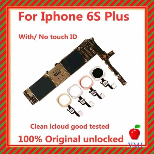Original mainboard for iphone 6S plus Motherboard 6 SP 16gb 64gb 128gb free icloud unlocked With Touch ID logic board with IOS