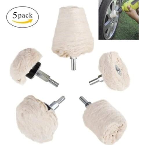 5Pc/set 6mm Shank Buffing Polishing Wheel Kit For Drill Polishing Pad Polisher Polishing Mop Wheel Grinding Head for Dremel Tool