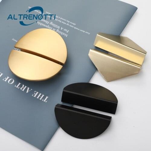 Simple Furniture Cabinet Handle Aluminum Zinc Modern Black Gold Wardrobe Kitchen Door Pull Drawer Cupboard Metal Knob Hardware