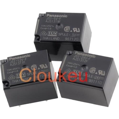 Relay JS1-5V 12V 24V-F AJS1319F 1311F 1312F 10A 5pin