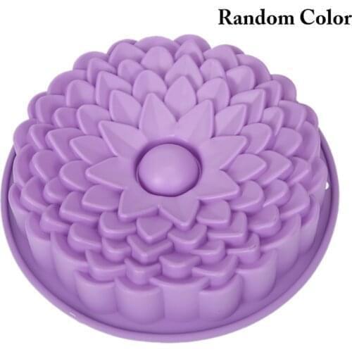 Silicone Cake Mold Non-Stick Chrysanthemum Bread Mold DIY Pastry Baking Tool Pizza Pan Reusable Kitchen Mousse Mold Random Color
