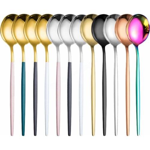 Spoon Stainless Steel Cutlery Set Kitchen Mirror Gold Tableware Dinner Spoon Dinner Set Spoon Dinnerware Eco Friendly Flatware