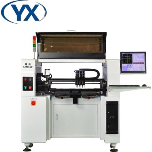 Precise Chip Mounter Pick and Place Machine BGA Chip Machine,8 Cameras+64 Feeders+6 Heads,12000Pcs/h,Max Size:625*455mm