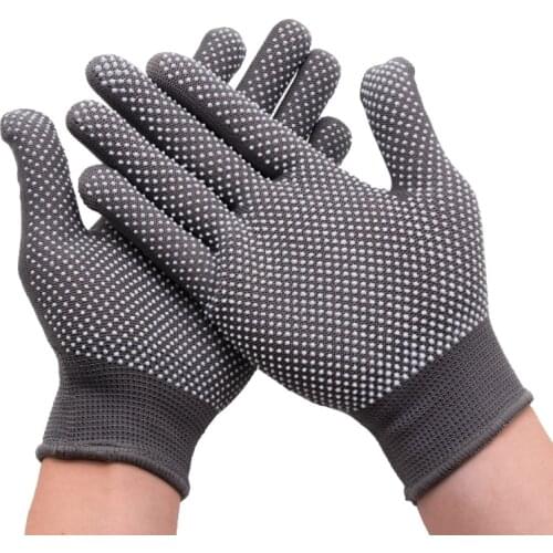 Non Slip Gloves Nylon Beaded Wearable Breathable Dust Proof for Garden Outdoor Drive Fishing Work