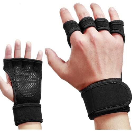 Outdoor fitness weightlifting gloves silicone non-slip bicycle riding palm protector cycling mittens golf dumbbell sports half