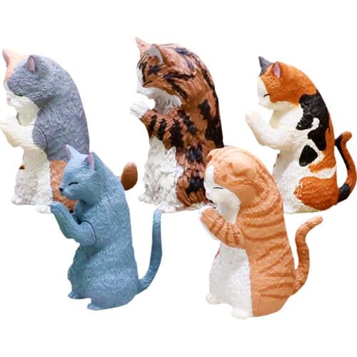 Yell Clasp Hands Series Reverential Cats Blind Box Ornaments Cute Kitty Animal Capsule Toys Gashapon Japanese