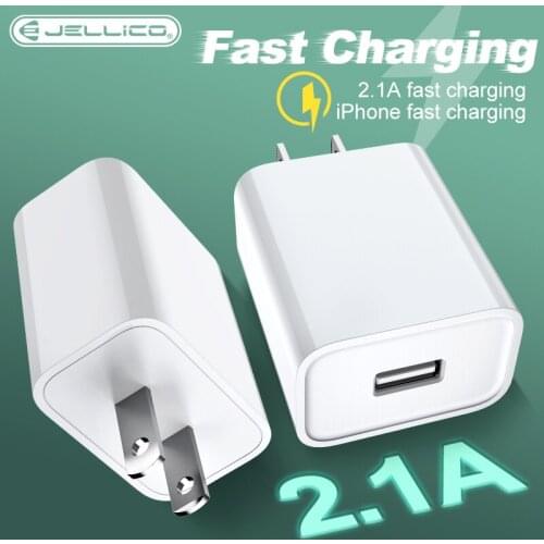 USB Charger 5V 2.1A Universary Fast Charging Phone Charger US Plug Portable Travel Wall Adapter for iPhone 12 11 Pro Max XS 8 7