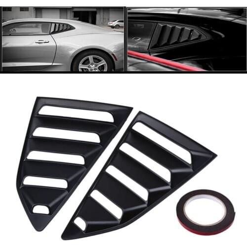 POSSBAY 1 Pair Matte Black/Glossy Black/Carbon Black Car Side Window Louver Vent Scoop Car Decoration Rear Windows Stickers