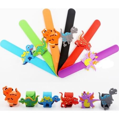 1Pcs Dinosaur Accessories Silicone Bracelet Birthday Party Toy Funny Patting Circle Wrist Decoration Children Gift Hand Ring