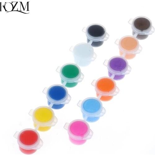 12Colors Acrylic Paints For Oil Painting Nail Art Clothes Art Digital Wall Painting Set