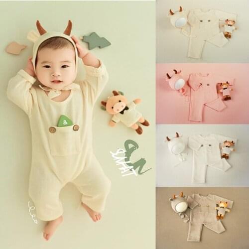 3Pcs/Set Newborn Photography Clothing Cute Infant Calf Style Clothes Baby Photo Props Newborn Photography Props Accessories