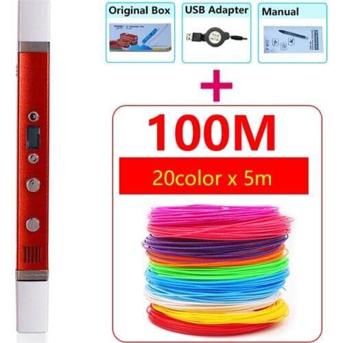 Myriwell 3d pen RP100C +PLA 1.75mm filamen 3d print pen metal shell USB power compatible ABS PCL PLA 3 modes
