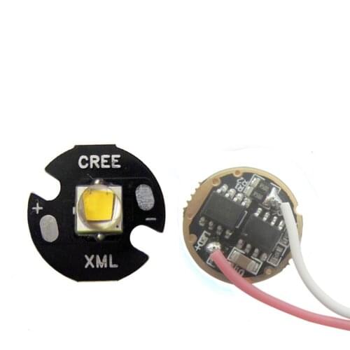 5pcs/lot CREE 10W XML XML2 L2 Warm White 3500K Flashlight LED With 16mm Star Base + 5-Mode 3.7V Driver