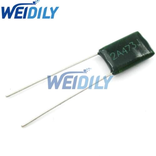 100PCS/LOT 2A473J 2A473 100V 0.047UF 47nF Polyester Film Capacitor Capacitance