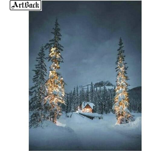 5D diamond painting snow tree winter scenery full square drill cedar 5d diamond embroidery crystal diamond mosaic decorative