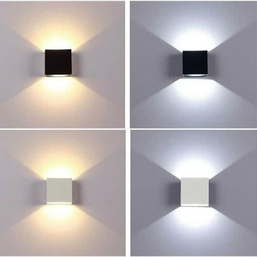 6W COB Aluminum Wall Lamps AC85-265V Square LED Wall Light Bedside Lights Modern Home Living Room Lighting Wall Decor lampe D30