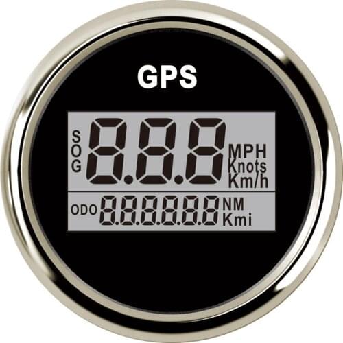 Boat Automotive GPS Speedometer Digital Gauge Motorcycle Speedometer Truck RV Car GPS Odometer Antenna LCD 9-32V 52mm