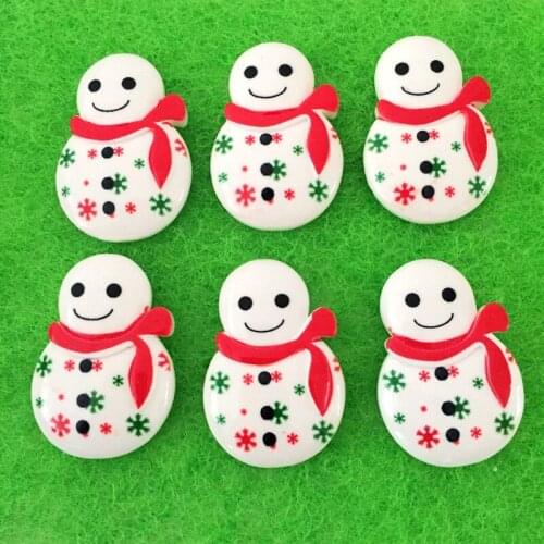 Big diy 10pcs big Christmas snowman 32mm*22mm childrens diy resin buttons crafts-A372