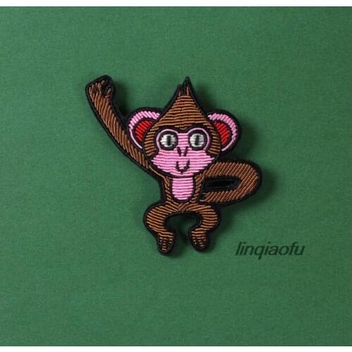 Hand-embroidered pin accessories Monkey cartoon anti-light brooch personality cute badge