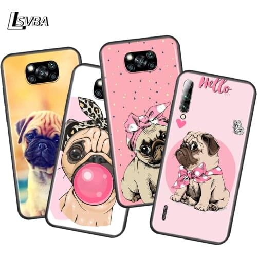 Animal Cute Pug Dog For Xiaomi Poco X3 NFC M2 X2 F2 C3 M3 F1 Pro Mi Play Mix 3 A3 CC9E A2 A1 6 5 Lite Phone Case