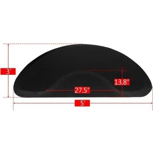 Black Semi Circle 5 "x 3" 1/2 "Barber Salon Chair Anti Fatigue Floor Mat