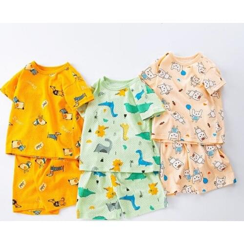 Children Pajamas Baby Clothing Set Kids Animal Cartoon Sleepwear Summer Cotton Nightwear Boys Girls Animal Pyjamas Pijamas Set