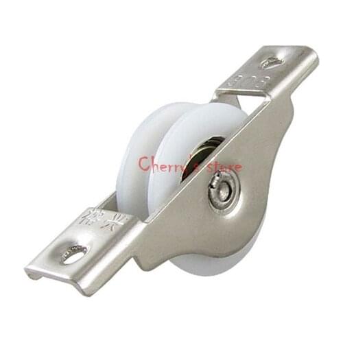 Home Wardrobe Slide Door 35mm Dia White Grooved Single Wheel Roller 5PCS
