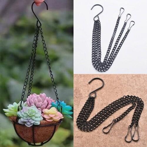 Double-head Hanging Chains for Hanging Baskets Plant Pot Basket Holder 3 Point S-shaped Iron Hooks Flower Pots Hanging Chains