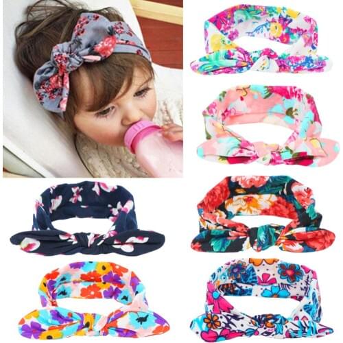 1 Pcs Handmade Baby Girl Elastic Headband Toddlers Infant Cloth Headbands Floral BowKnot Headdress Hair Accessories
