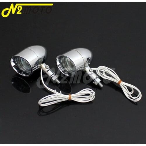 2.3" Chrome Motorcycles 5W Spotlight Mini Headlamp Bullet Style for Harley Cafe Racer Honda Suzuki Universal Aluminum Foglight