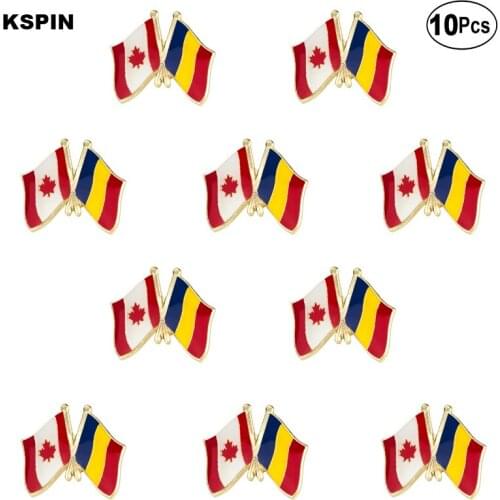 Canada & Romania Flag Lapel Pin Flag badge Brooch Pins Badges 10Pcs a Lot