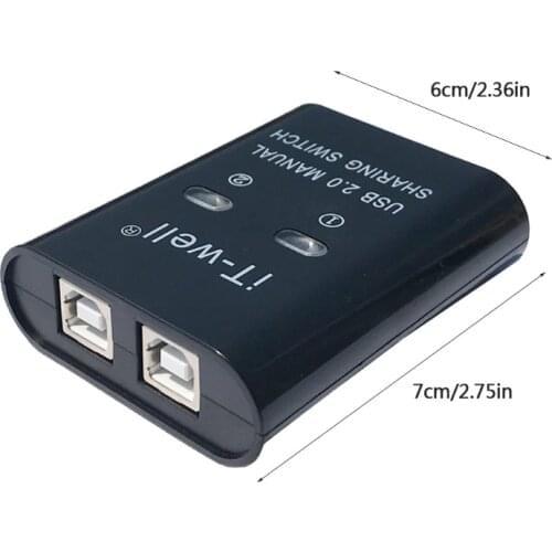 USB Drive-free Manual Print Sharing Device Two Computers Share 1 USB Device for Keyboard Mouse USB Flash Drive Printer