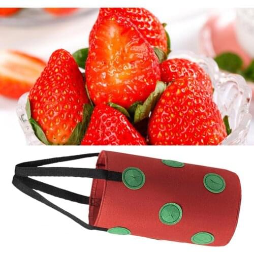 40%HOTGrowing Pouch Durable Large Capacity Non-woven Fabric Hanging Strawberry Plant Pot Bag for Garden